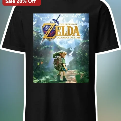 The Legend of Zelda Ocarina of Time Tee Link Hyrule Retro Gaming Shirt