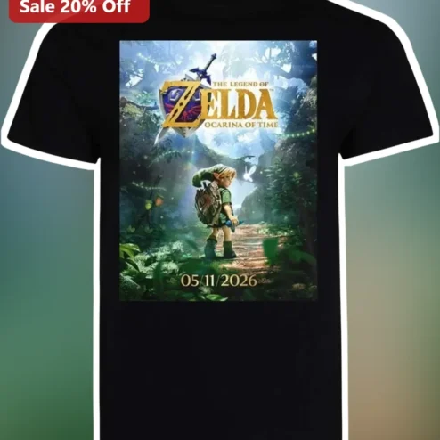 The Legend of Zelda Ocarina of Time Tee Link Master Sword Graphic Shirt for Gamers