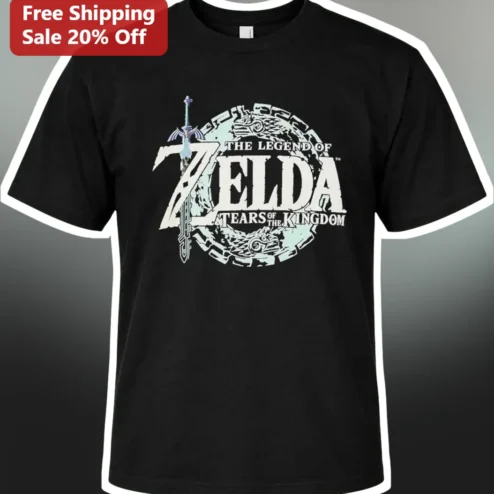 The Legend of Zelda Tears of the Kingdom Tee Vintage Master Sword Hyrule Crest Graphic Shirt for Gamers