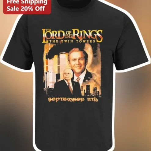 The Lord of the Rings The Twin Towers September 11th Satirical Political Parody Tee