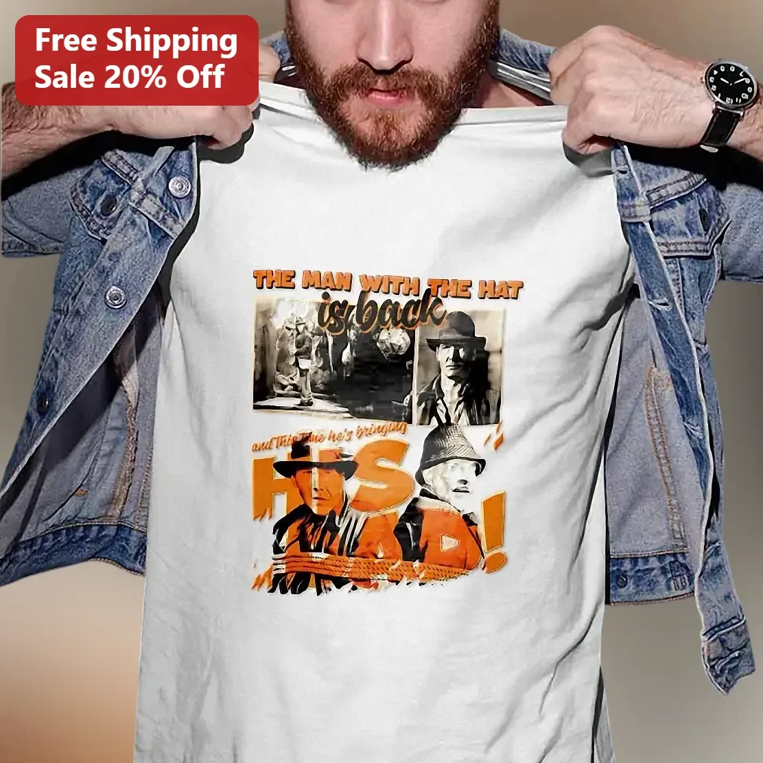 The Man With The Hat Is Back And Bringing His Dad Clint Eastwood Vintage Western Graphic Tee Father Son Gift