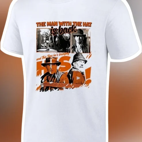 The Man With The Hat Tee Harrison Ford Indiana Jones Graphic Shirt