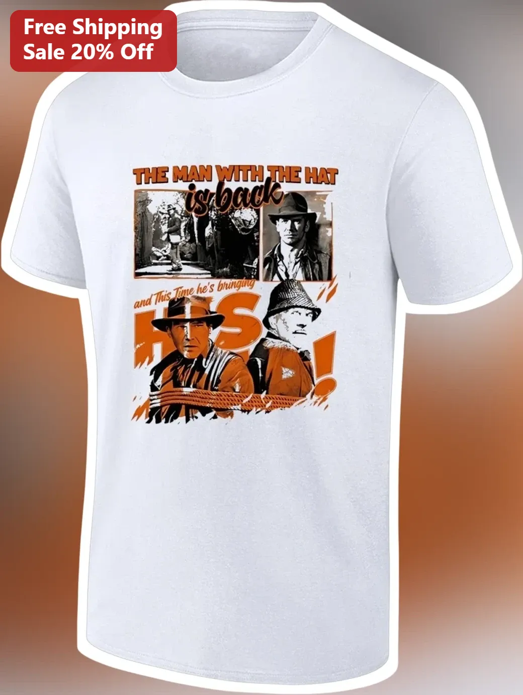 The Man With The Hat Tee Harrison Ford Indiana Jones Graphic Shirt