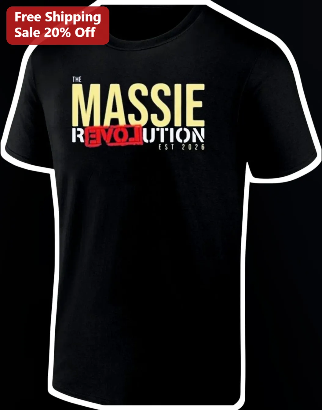 The Massie Revolution Est 2026 Graphic Tee Bold Typography Apparel