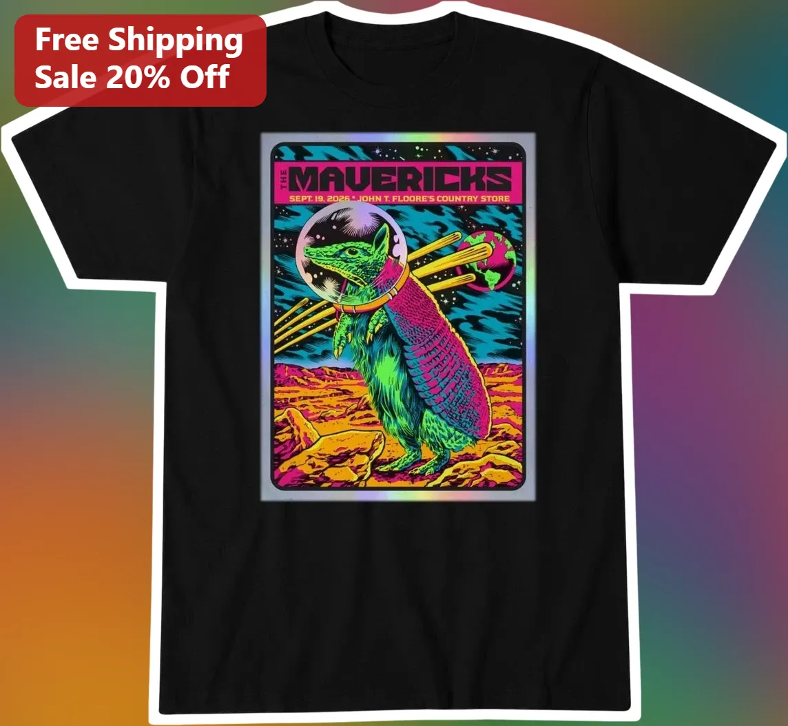 The Mavericks Band Retro Neon Armadillo Graphic Tee Vintage Country Concert Merch