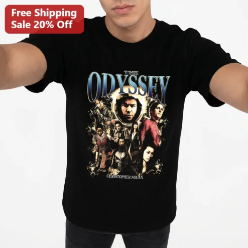 The Odyssey Christopher Nolan Movie Poster Tee Epic Greek Mythology Film Graphic Shirt Gift for Movie Buffs