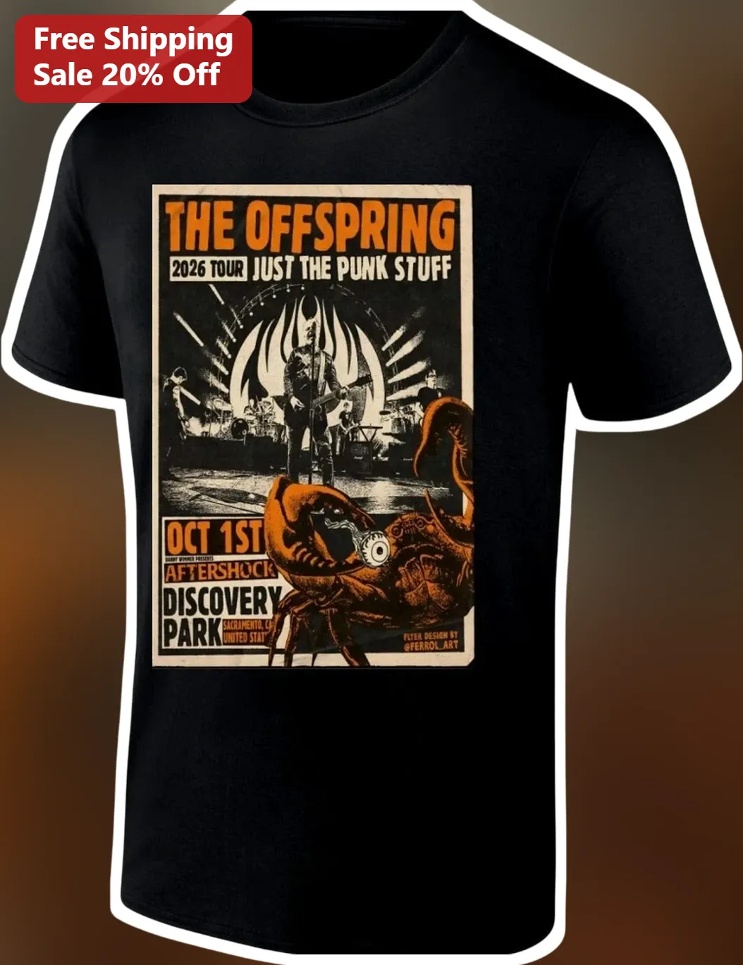 The Offspring Just The Punk Stuff Vintage Concert Poster Graphic Tee