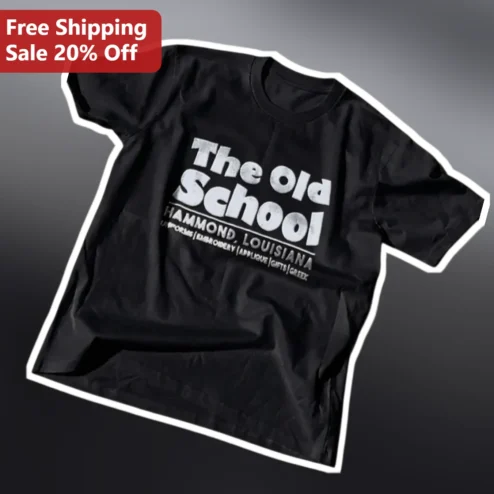 The Old School Hammond Louisiana Vintage Distressed Typography Graphic Tee