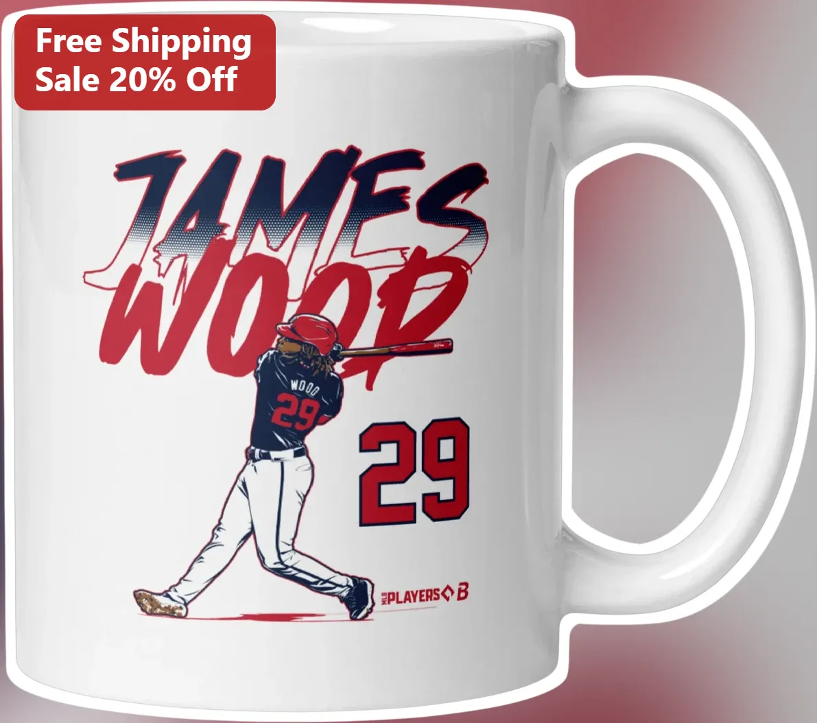 THE PLAYERS' B Mug Baseball James Wood Personalized Coffee Cup Gift for Fans