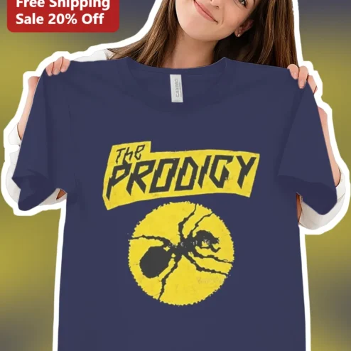 The Prodigy Tee Vintage Distressed Band Logo Graphic T-Shirt for Electronic Music Fans