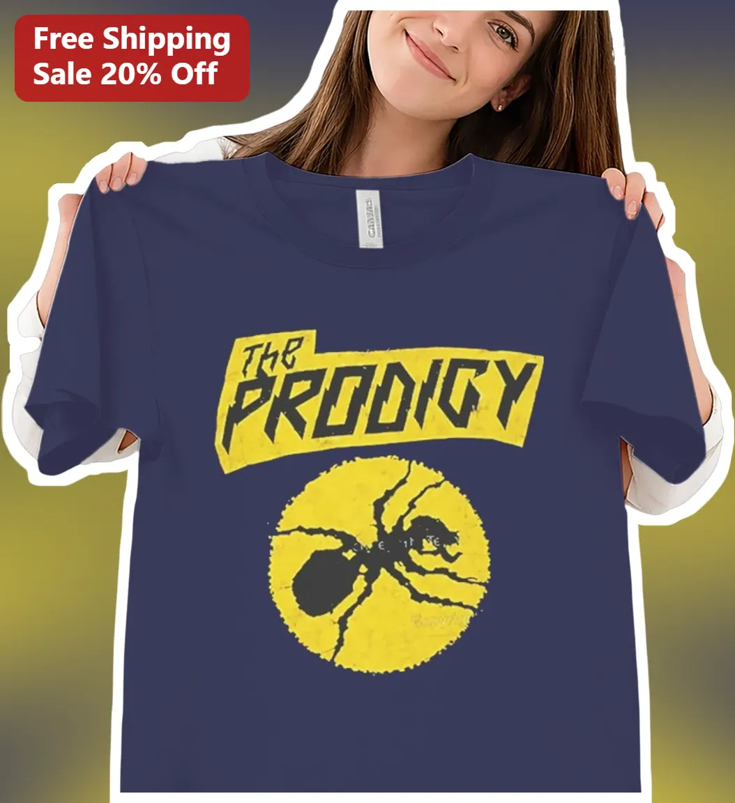 The Prodigy Tee Vintage Distressed Band Logo Graphic T-Shirt for Electronic Music Fans