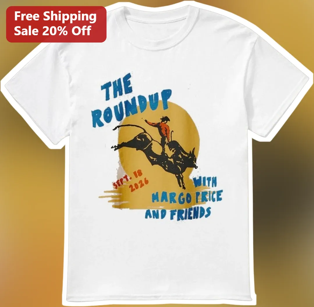 THE ROUNDUP Tee Margo Price Rodeo Bull Rider Vintage Western Graphic T-Shirt