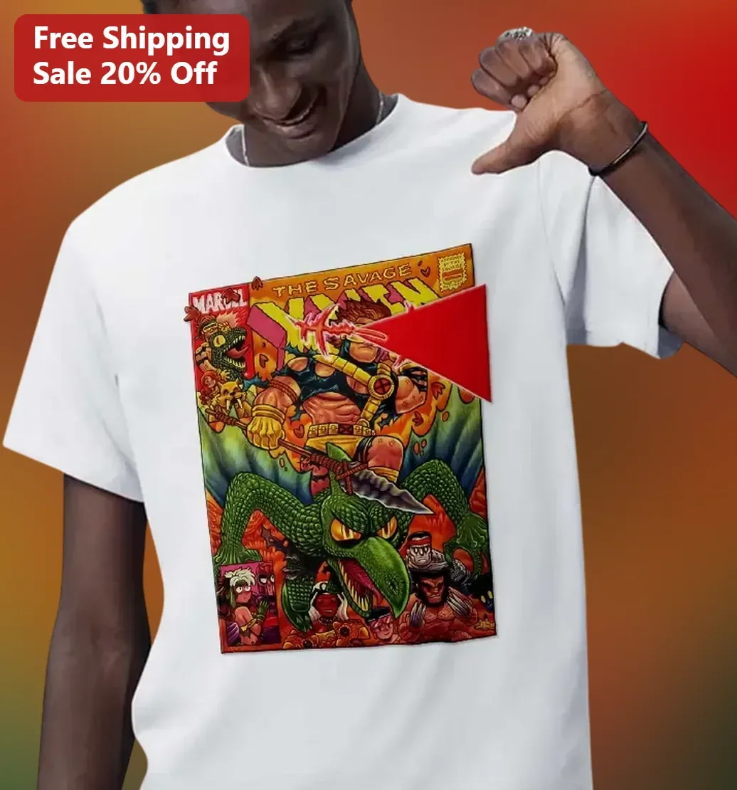 THE SAVAGE Tee He-Man Vintage Comic Book Graphic Shirt for Men