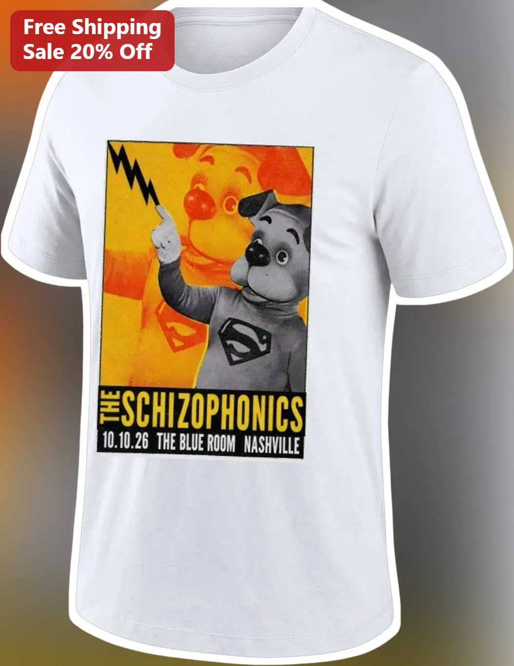 The Schizophonics Tee 10.10.26 The Blue Room Nashville Concert Graphic Shirt