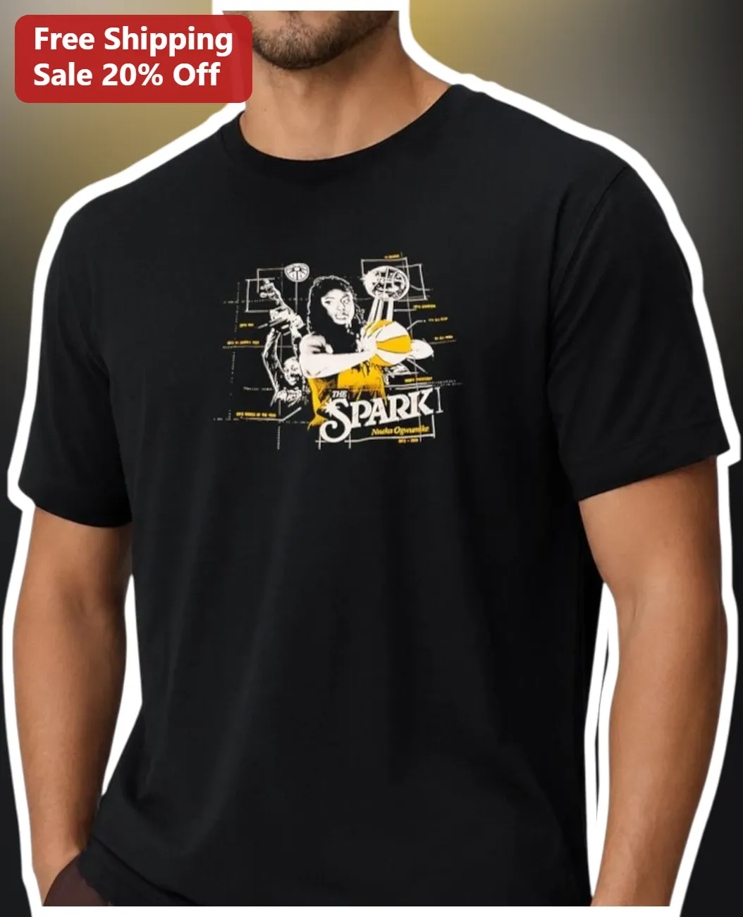 The Spark Tee Nikola Ogwumike WNBA Basketball Player Graphic Shirt