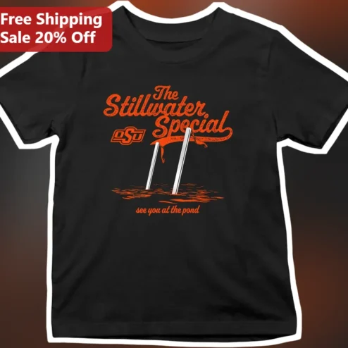 The Stillwater Special See You At The Pond OSU Cowboys Vintage Distressed Graphic Tee
