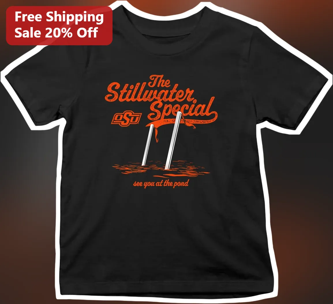 The Stillwater Special See You At The Pond OSU Cowboys Vintage Distressed Graphic Tee