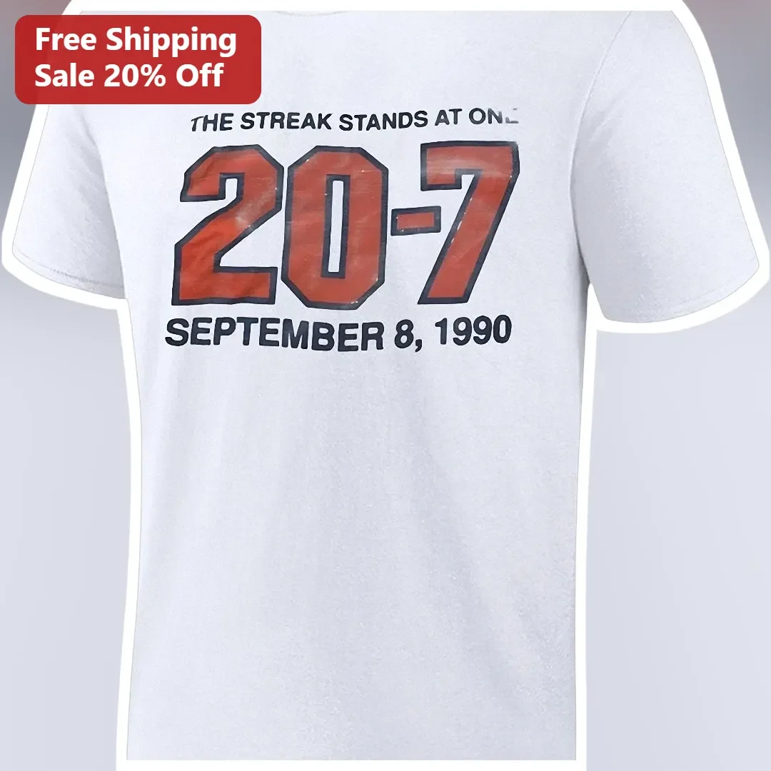 The Streak Stands At One 20-7 September 8 1990 Miami Hurricanes Vintage Football Tee