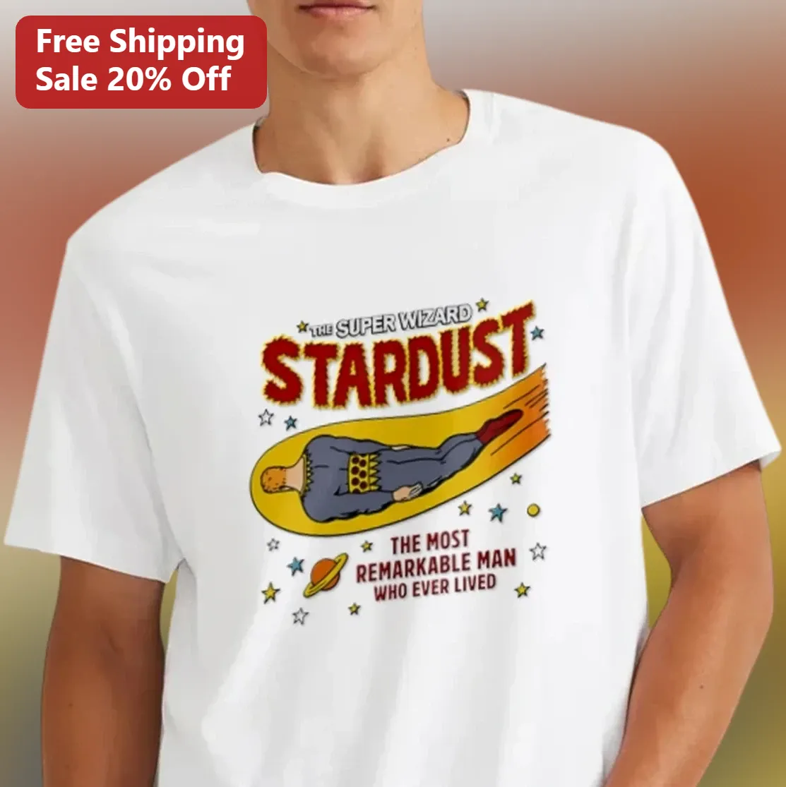 The Super Wizard Stardust Tee, The Most Remarkable Man Who Ever Lived, Vintage Comic Book Superhero Shirt, Retro Sci-Fi Gift for Comic Fans