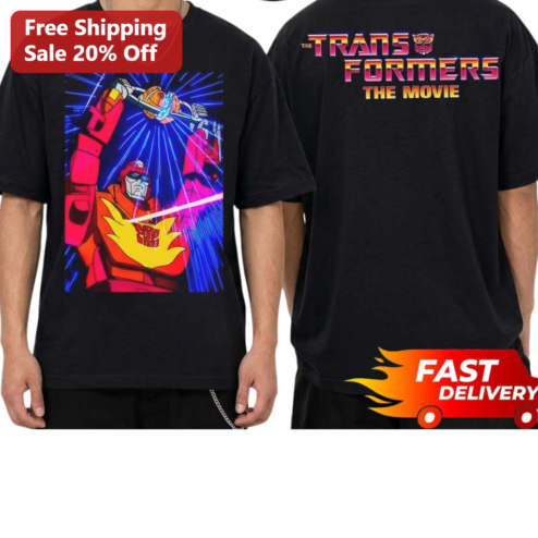 The Transformers The Movie Hot Rod Tee, Vintage 1986 Matrix of Leadership Graphic Shirt for 80s Cartoon Fans