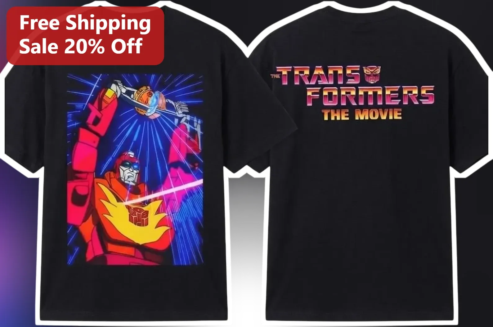 The Transformers: The Movie Tee Rodimus Prime Retro 1986 Graphic Shirt