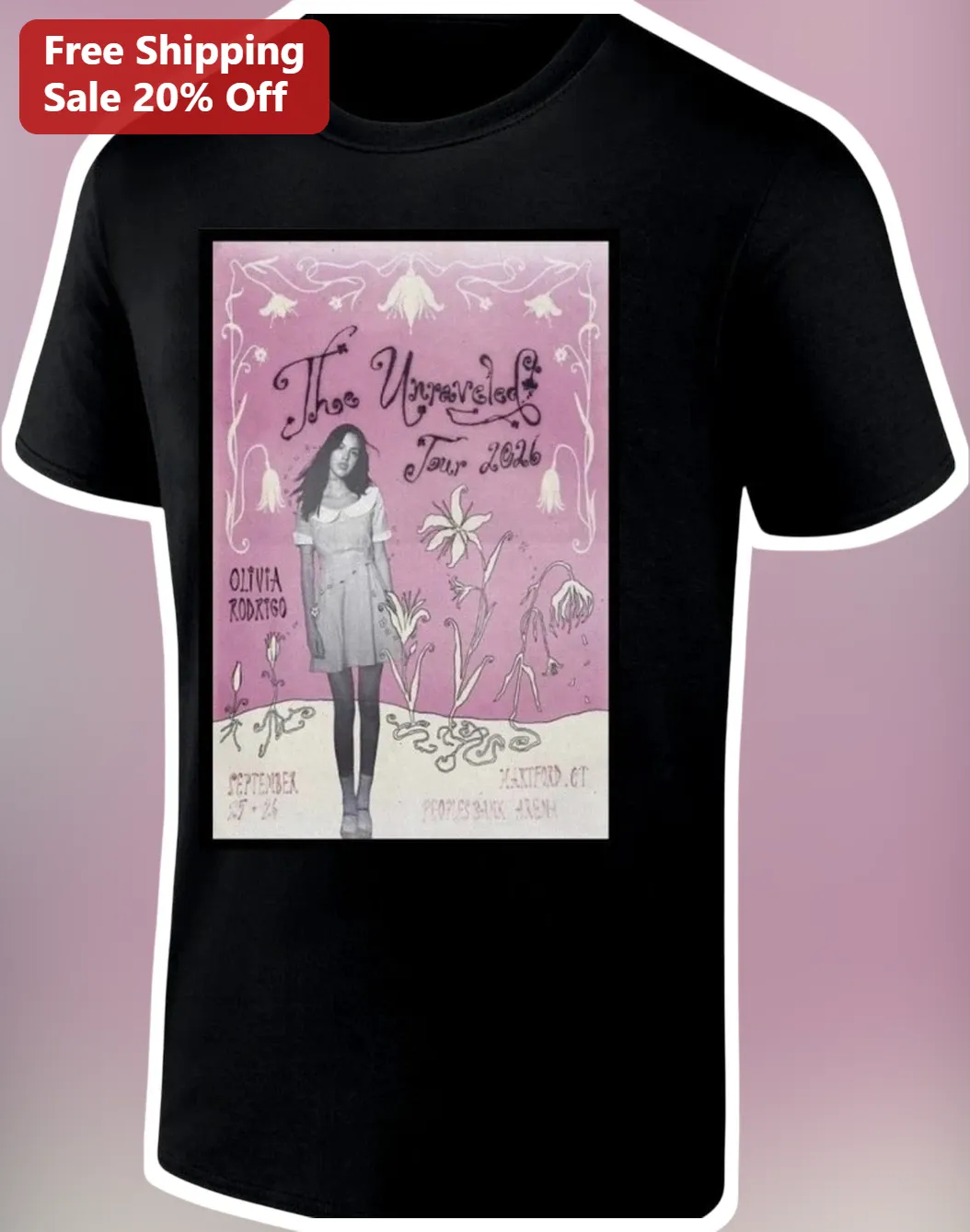 The Unraveled Tour 2026 Olivia Rodrigo Vintage Concert Poster Tee