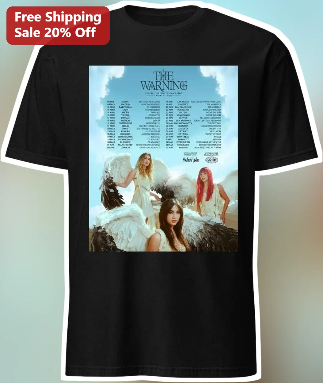 The Warning Everything's Falling World Tour Tee Mexican Rock Band Merch