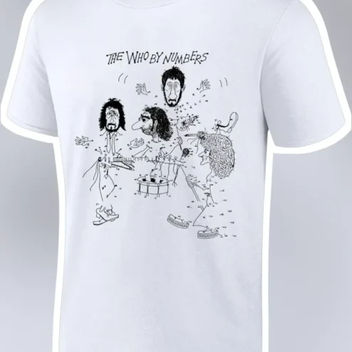 The Who By Numbers Tee Classic Rock Band Members Line Art Graphic Shirt Vintage Merch