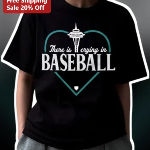 There's No Crying In Baseball Tee A League Of Their Own Jimmy Dugan Quote Graphic Shirt For Fans