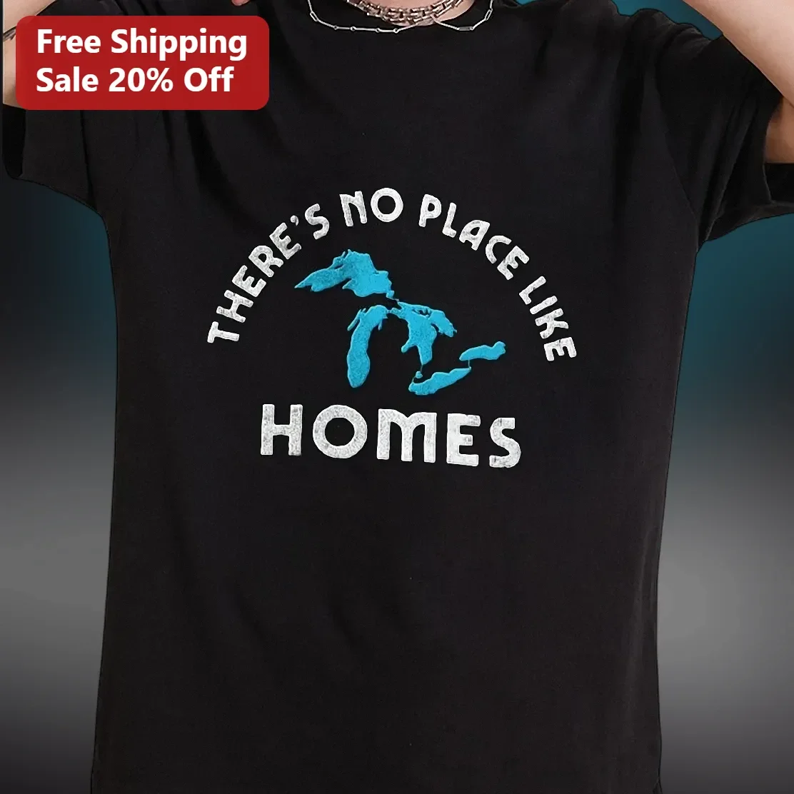There's No Place Like Homes Great Lakes Vintage Graphic Tee