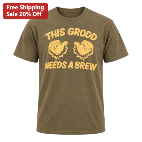 This Grodd Needs a Brew Tee Funny Gorilla Comic Villain Gift