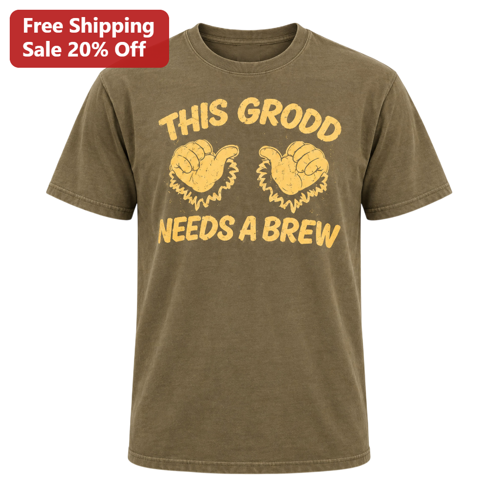 This Grodd Needs a Brew Tee Funny Gorilla Comic Villain Gift