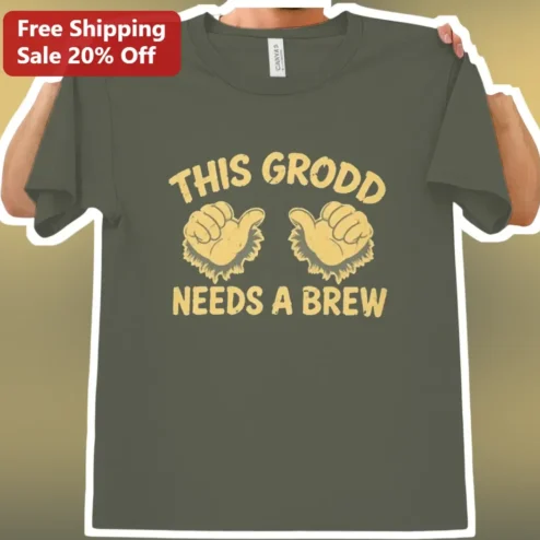 This Grodd Needs A Brew Tee Gorilla Grodd DCU Fan Gift Funny Vintage Graphic T-Shirt