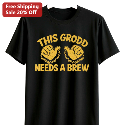 This Grodd Needs a Brew Tee, Gorilla Grodd Meme Shirt, Funny Beer Drinking Novelty Comic Fan Gift