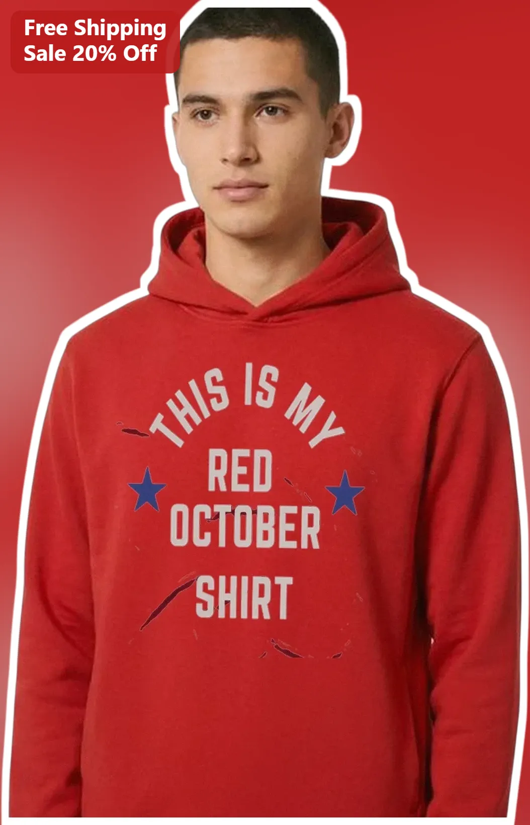 This Is My Red October Shirt Hoodie Vintage Distressed Graphic Pullover For Men Women