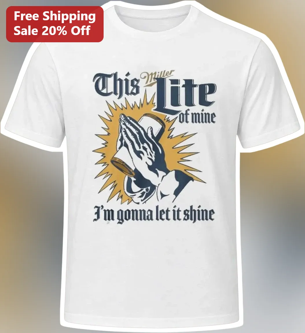 This Lite of Mine I'm Gonna Let It Shine Vintage Beer Pun Graphic Tee