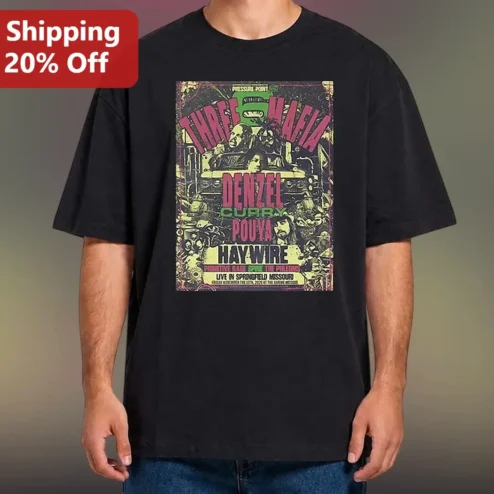 Three 6 Mafia Denzel Curry Pouya Hay Wire Vintage Concert Poster Graphic Tee