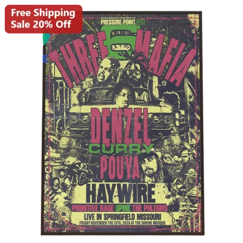 Three 6 Mafia Denzel Curry Pouya Haywire Poster Underground Hip Hop Memphis Rap Art Print Wall Decor