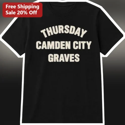 Thursday Camden City Graves Tee Vintage Gothic Emo Band Shirt for Men Women