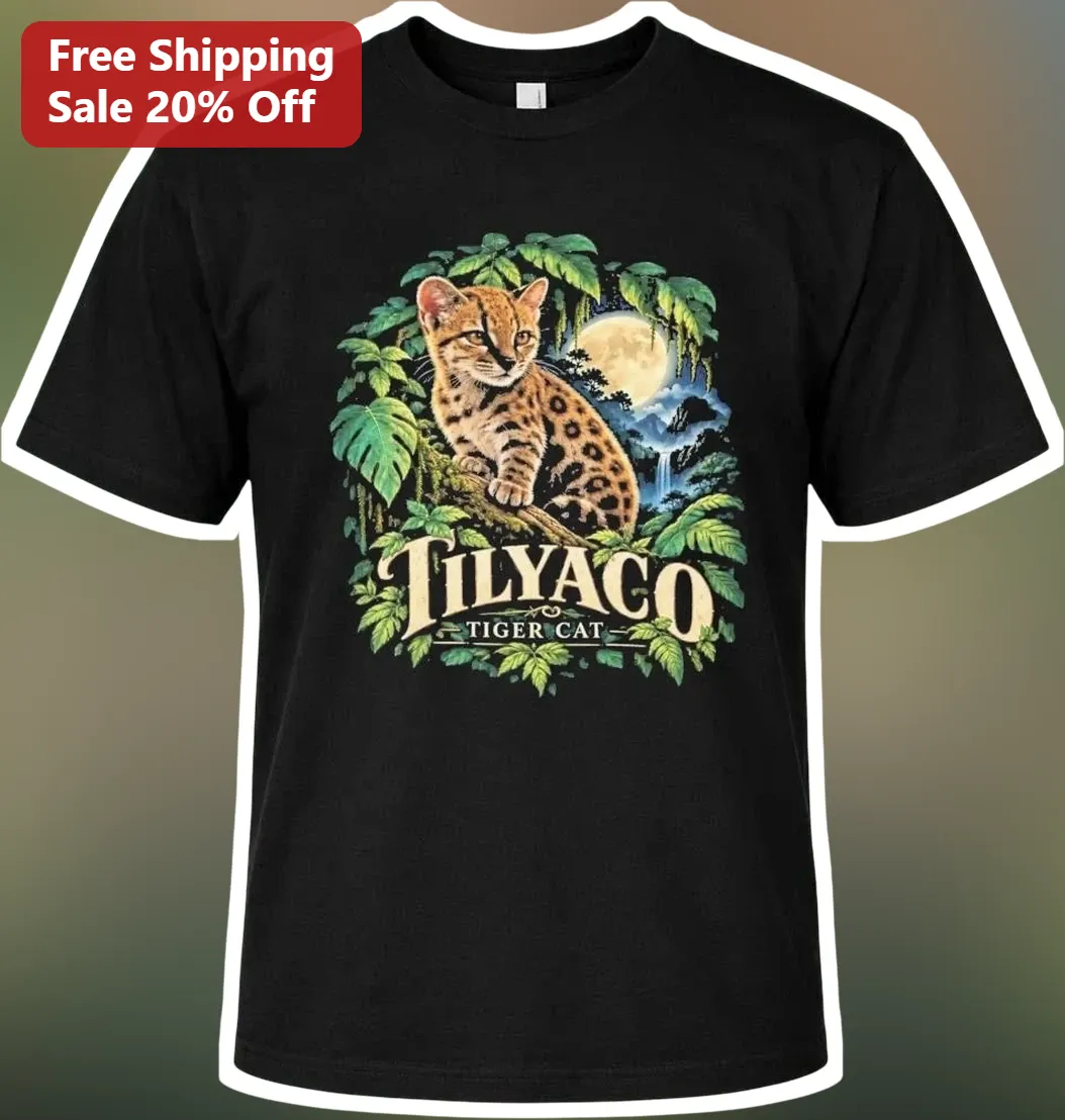 TILYACO TIGER CAT Tee Japanese Style Exotic Wild Cat Graphic Shirt for Men Women