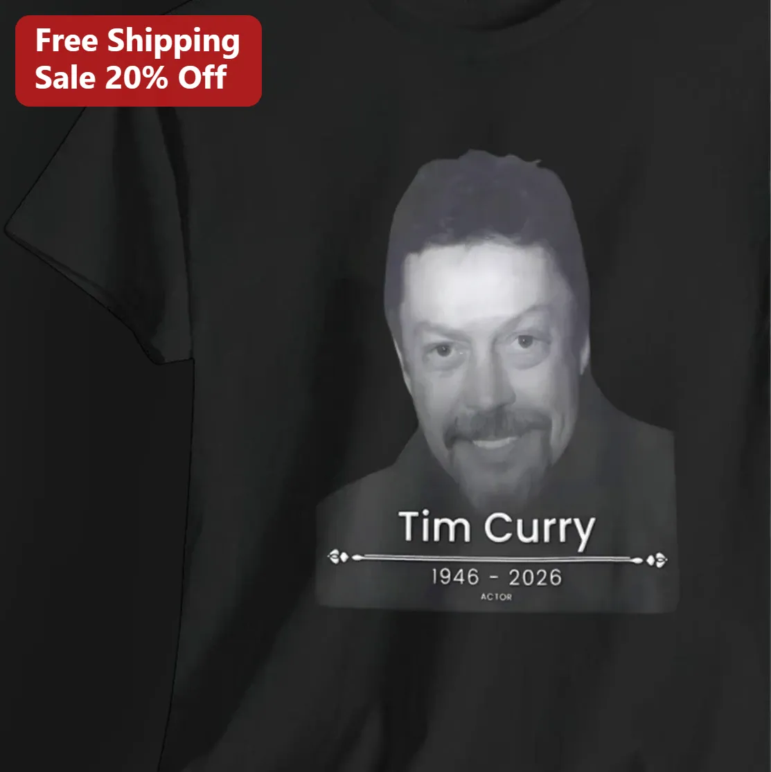 Tim Curry 1946 2026 Actor Memorial Tribute Tee, Commemorative Tim Curry Fan Gift for Movie Buffs and Cult Cinema Lovers