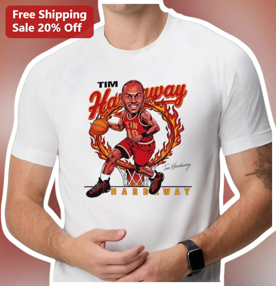 Tim Hardaway Basketball Legend Caricature Tee Retro NBA Miami Heat Golden State Warriors Gift