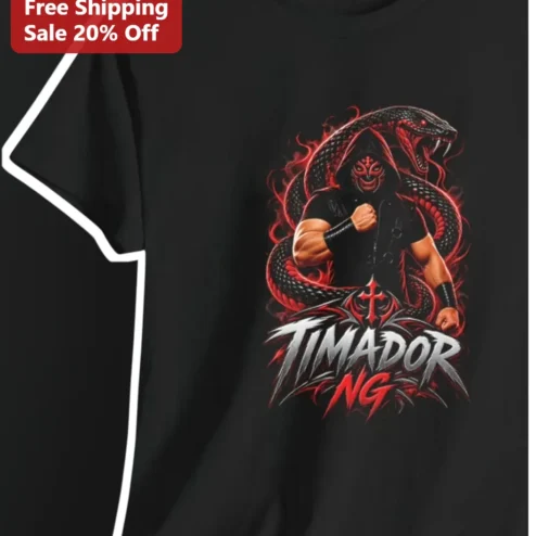 TIMADOR NG Luchador Masked Wrestler Snake Graphic Tee