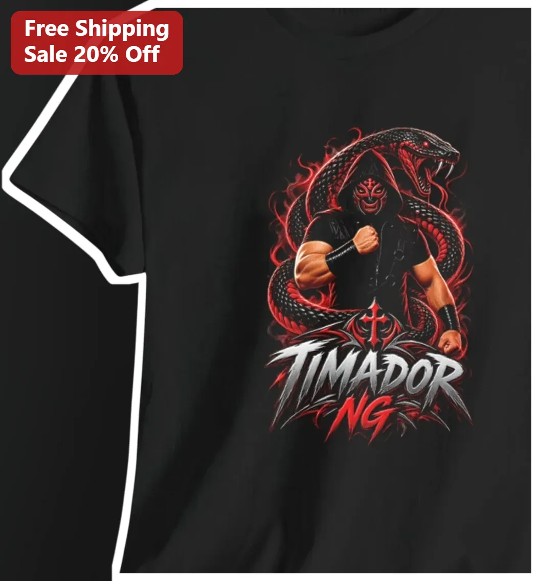 TIMADOR NG Luchador Masked Wrestler Snake Graphic Tee