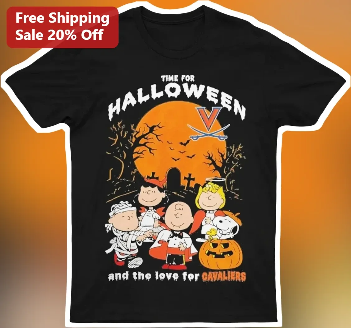 Time for Halloween UVA Cavaliers Peanuts Characters Vintage Graphic Tee