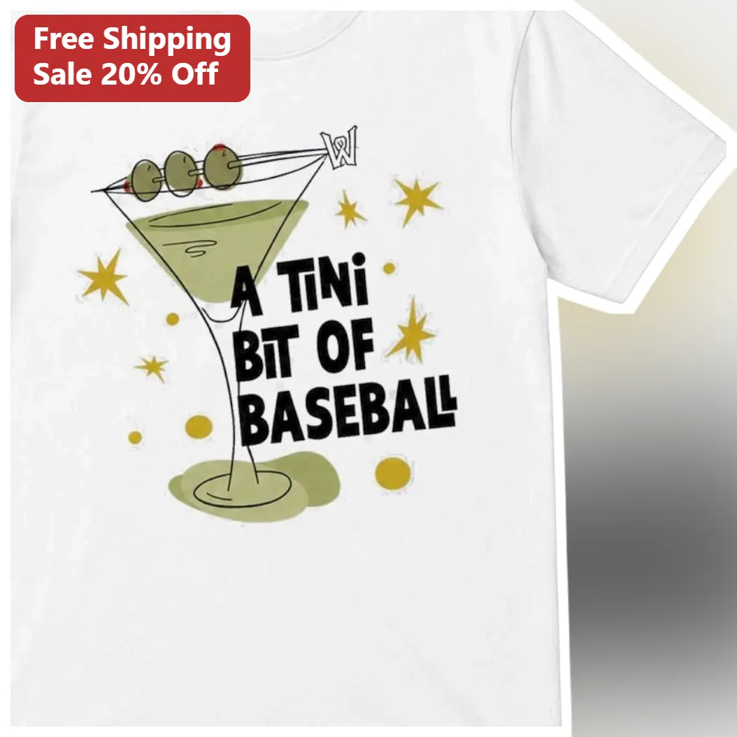 TiNi BIT OF BASEBALL Tee Funny Cocktail Martini Graphic Shirt for Baseball Fans