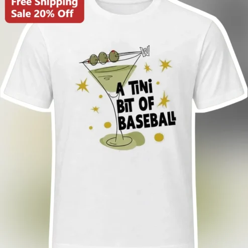 TiNi BIT OF BASEBALL Tee Funny Martini Baseball Graphic Shirt Gift for Fans