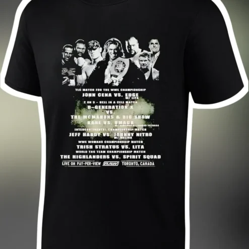 TLC Match WWE Championship John Cena vs Edge Retro Wrestling Tee