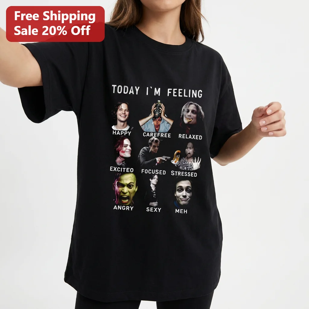 Today I'm Feeling Happy Carefree Relaxed Mood Chart Tee, Matthew Gray Gubler Spencer Reid Criminal Minds Fan Gift