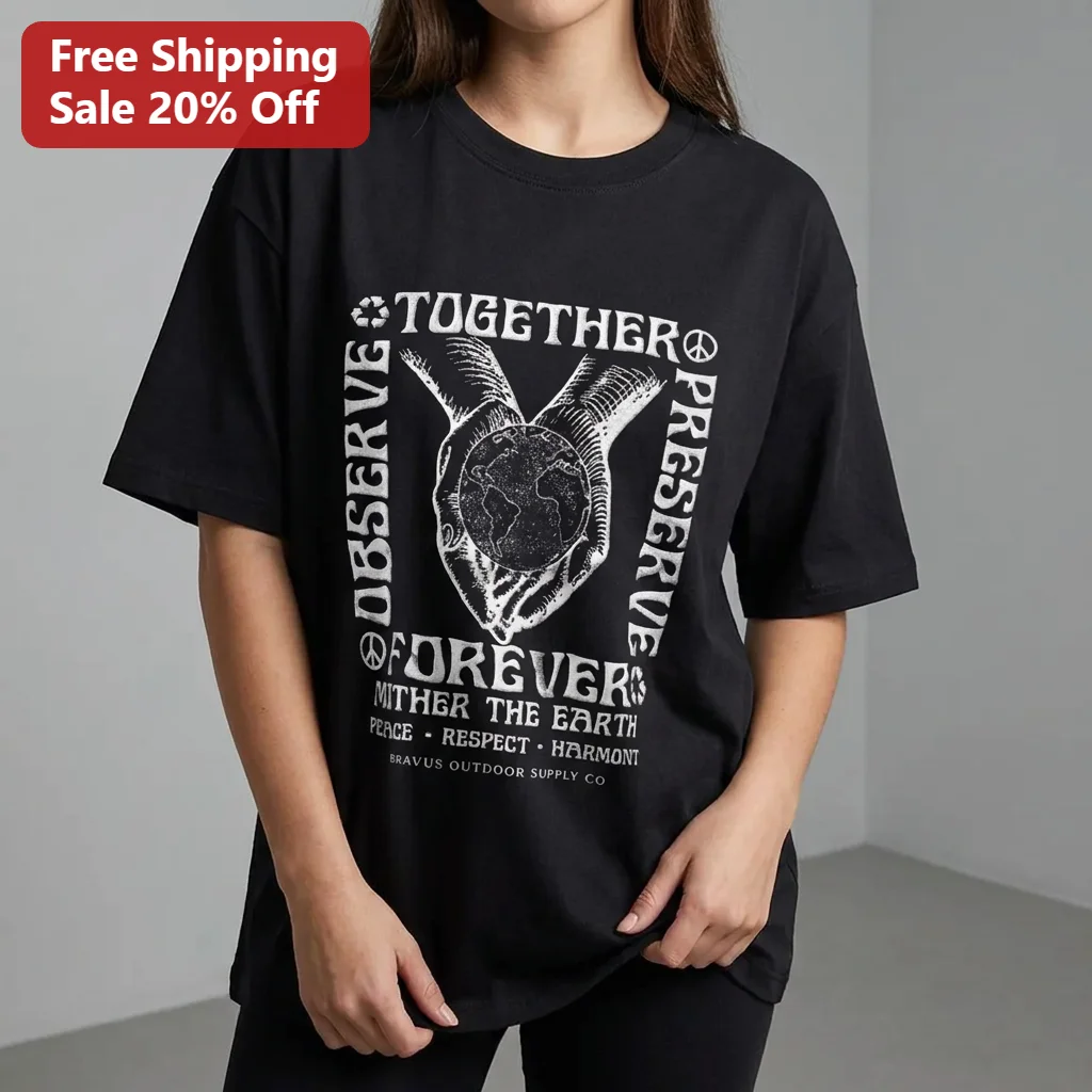 Together Observe Preserve Forever Mother the Earth Tee, Earth Day Gift for Environmentalists and Nature Lovers